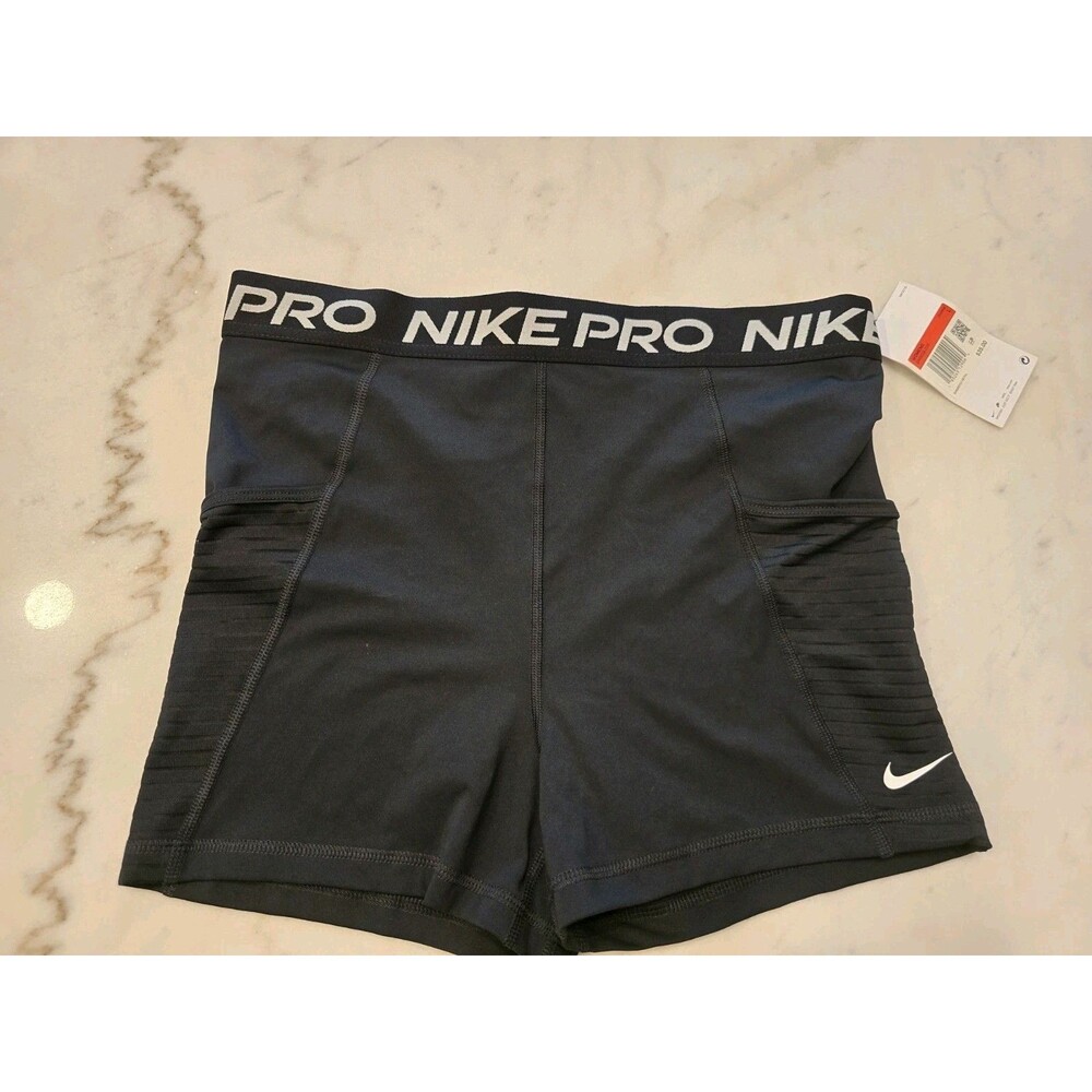 NWT Nike Dri-Fit Pro Mid-Rise 3" Mesh Paneled Shorts DM6938-010  Women's Large